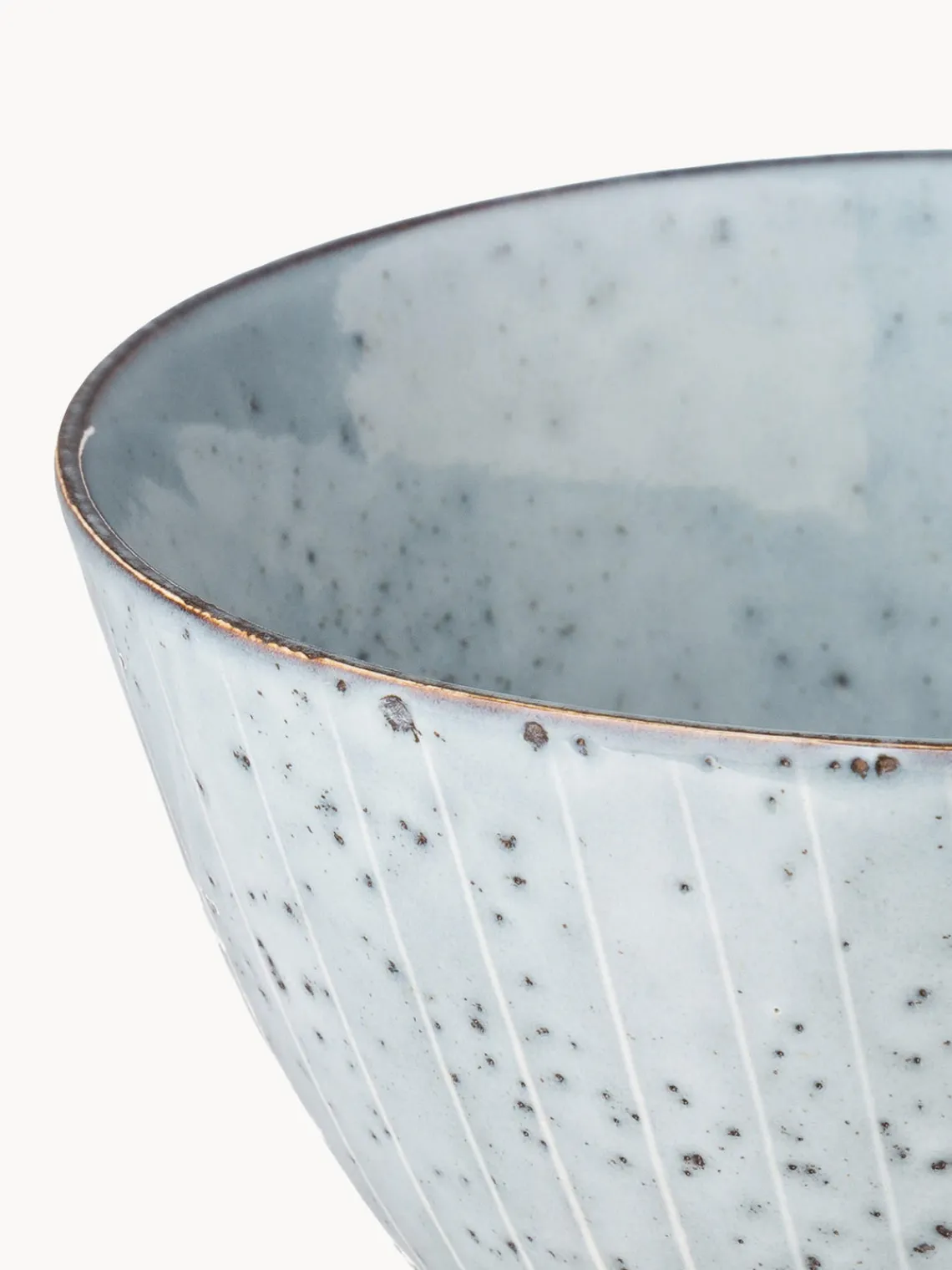 Hot Broste Copenhagen Bols artisanaux Nordic Sea, 4 pièces Gris-bleu, chiné