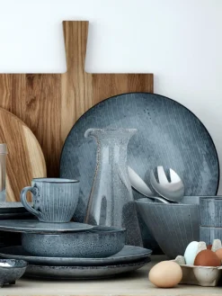 Outlet Broste Copenhagen Bols artisanaux Nordic Sea, Ø 17 cm, 4 pièces Gris-bleu, chiné