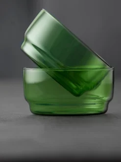 Sale Lyngby Bols en verre borosilicaté Torino, 2 pièces Vert, transparent,