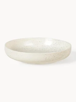 Hot Broste Copenhagen Bols rustiques artisanaux Nordic Vanilla, Ø 22 cm, 4 pièces Blanc crème, moucheté