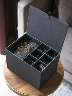 Clearance Bigso Box of Sweden Boîte à bijoux avec fermeture magnétique Precious Anthracite