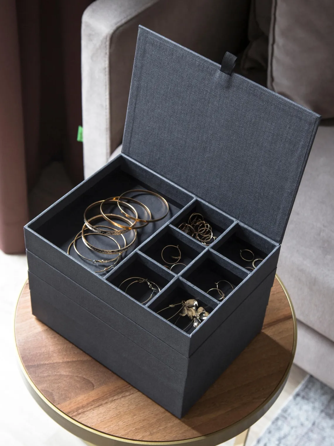 Clearance Bigso Box of Sweden Boîte à bijoux avec fermeture magnétique Precious Anthracite