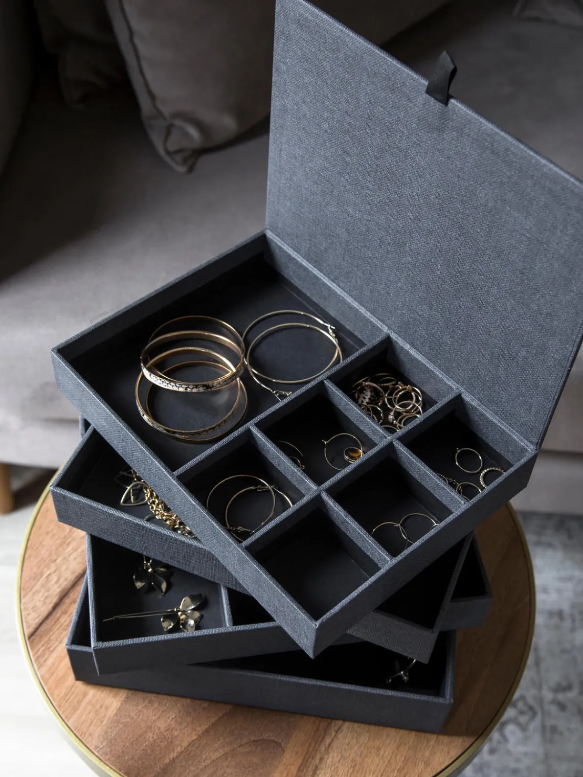 Clearance Bigso Box of Sweden Boîte à bijoux avec fermeture magnétique Precious Anthracite