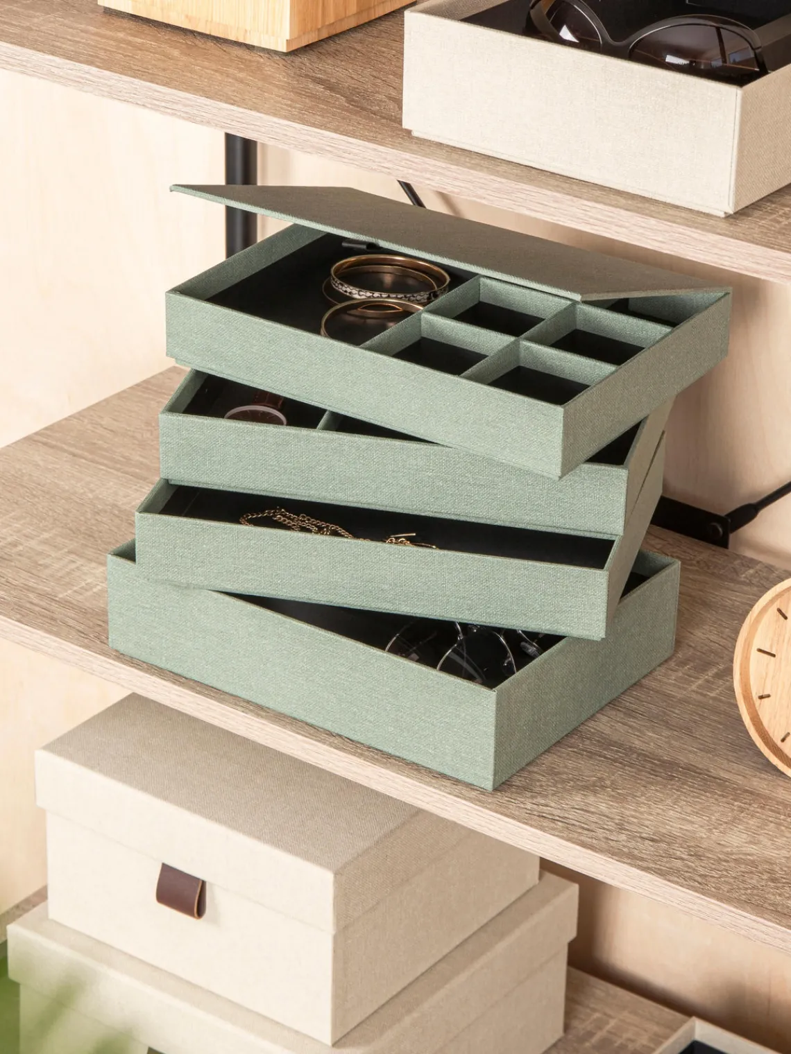 Clearance Bigso Box of Sweden Boîte à bijoux avec fermeture magnétique Precious Vert sauge