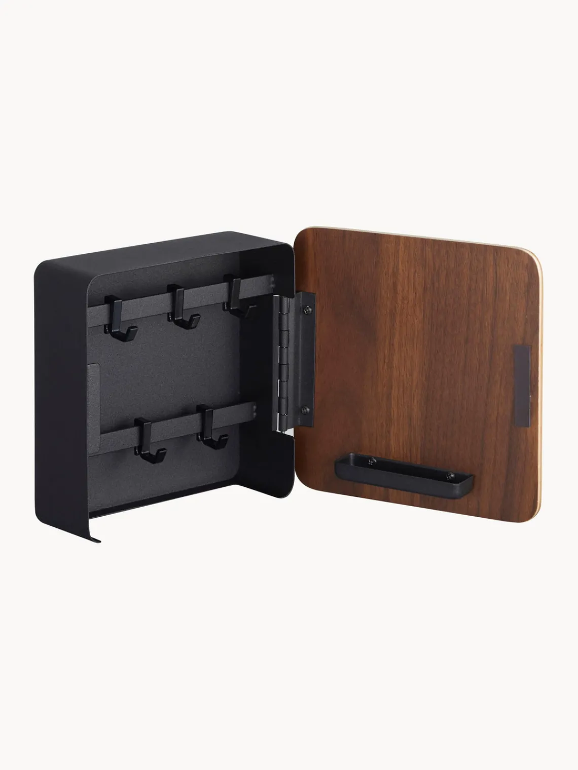 Fashion Yamazaki Boîte à clés avec dos magnétique Rin Noir, bois foncé