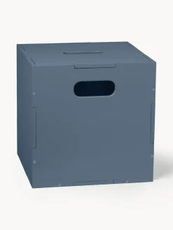 Online Nofred Boîte de rangement en bois Cube Gris-bleu