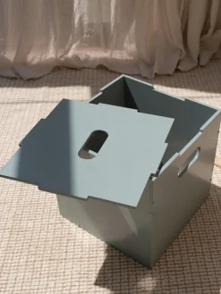 Hot Nofred Boîte de rangement en bois Cube Vert sauge