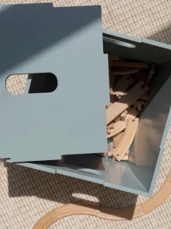 Hot Nofred Boîte de rangement en bois Cube Vert sauge
