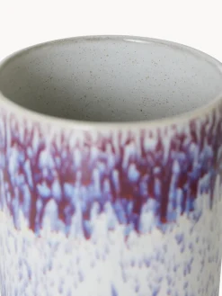 Discount HKLIVING Boîte de rangement en céramique émaillée peinte à la main 70's Tons lilas, blanc