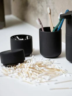 Sale Zone Denmark Boîte de rangement en grès à surface veloutée Ume Noir, mat