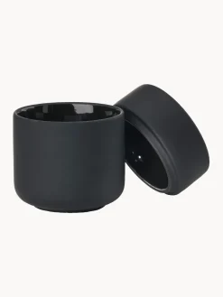 Sale Zone Denmark Boîte de rangement en grès à surface veloutée Ume Noir, mat