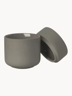 New Zone Denmark Boîte de rangement en grès à surface veloutée Ume Taupe