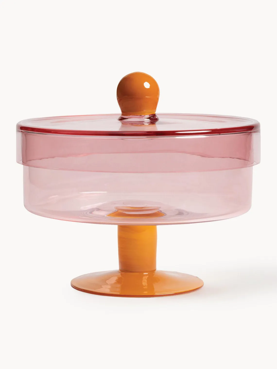 Online &k Amsterdam Boîte de rangement en verre Duo Orange, rose
