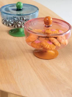 Online &k Amsterdam Boîte de rangement en verre Duo Orange, rose