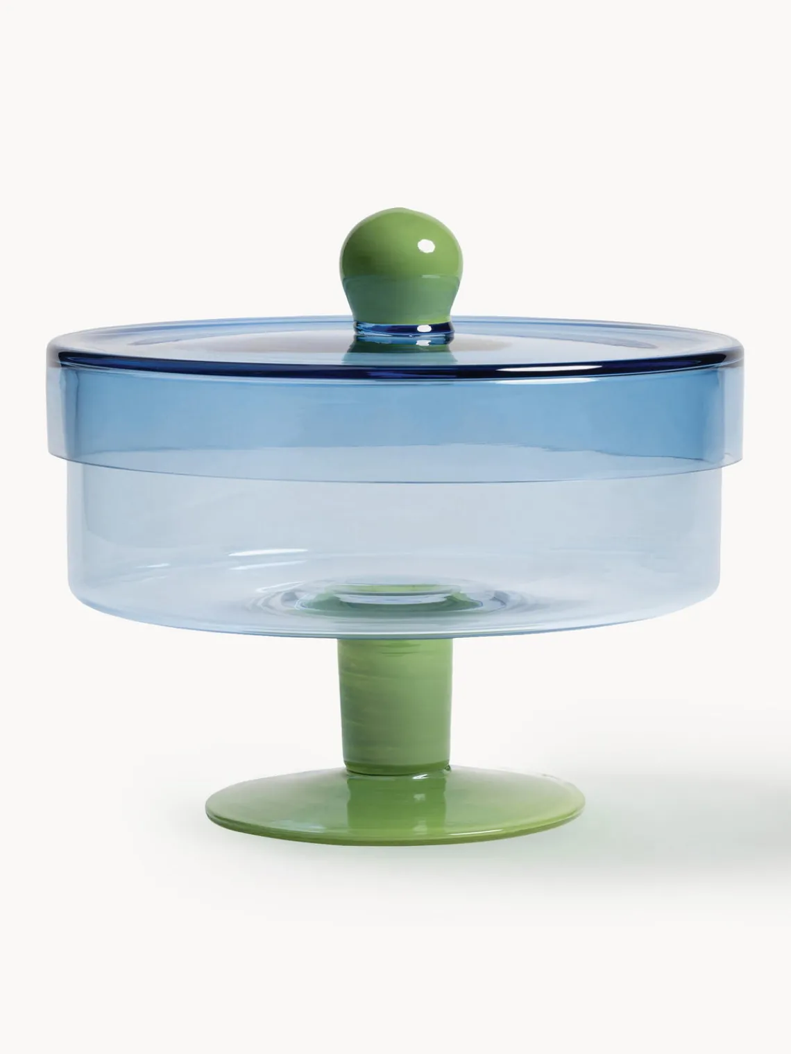 Discount &k Amsterdam Boîte de rangement en verre Duo Vert, bleu