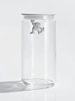 Hot ALESSI Boîte de rangement Gianni, haut. 21 cm Blanc, transparent
