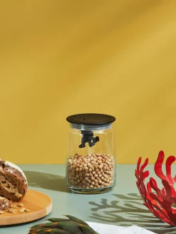 Hot ALESSI Boîte de rangement Gianni, haut. 12 cm Noir, transparent