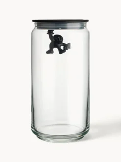New ALESSI Boîte de rangement Gianni, haut. 21 cm Noir, transparent