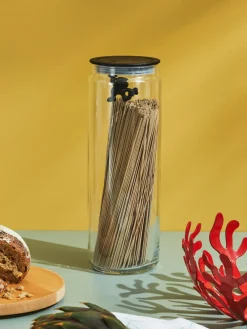 Best ALESSI Boîte de rangement Gianni, haut. 31 cm Noir, transparent