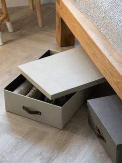 Fashion Bigso Box of Sweden Boîte de rangement Karolin Beige clair, brun foncé