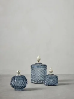 New Lene Bjerre Boîte de rangement Myan Gris-bleu, doré