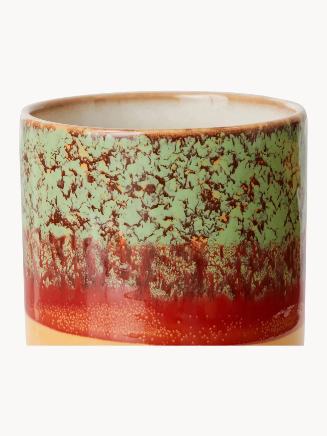 Outlet HKLIVING Boîte de rangement peinte à la main 70's Ocre, vert menthe, rouge