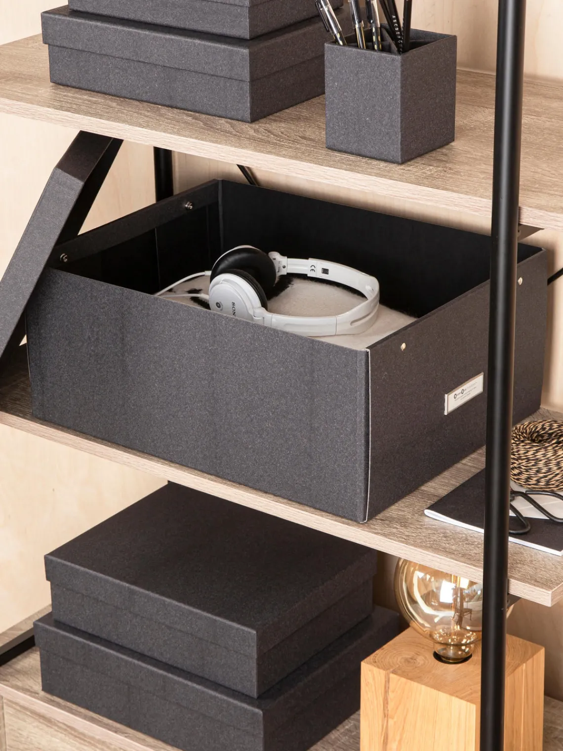 Clearance Bigso Box of Sweden Boîte de rangement pliable Katrin, 35 x 45 cm Anthracite