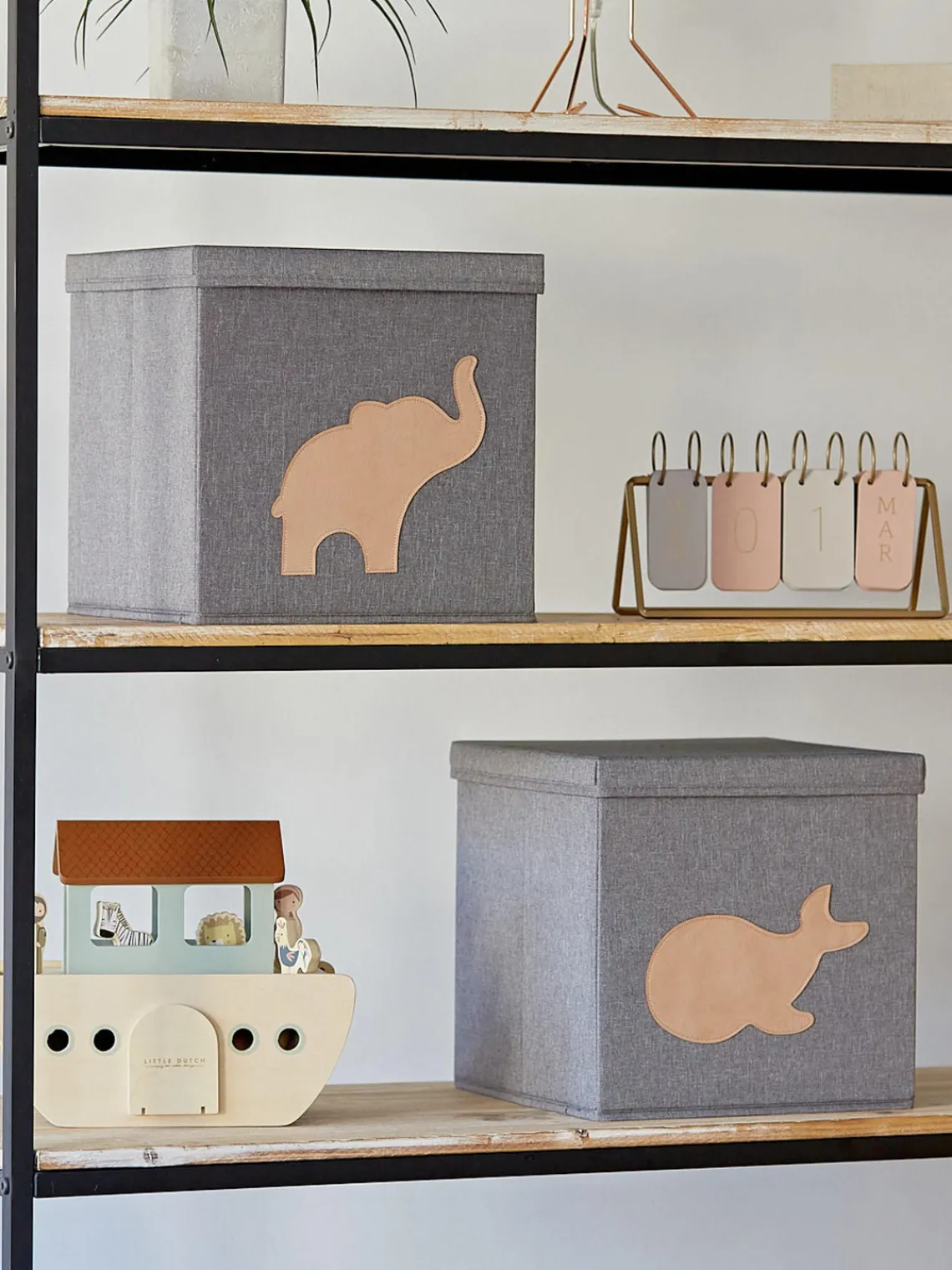 Discount Store It Boîte de rangement Premium Gris foncé, baleine