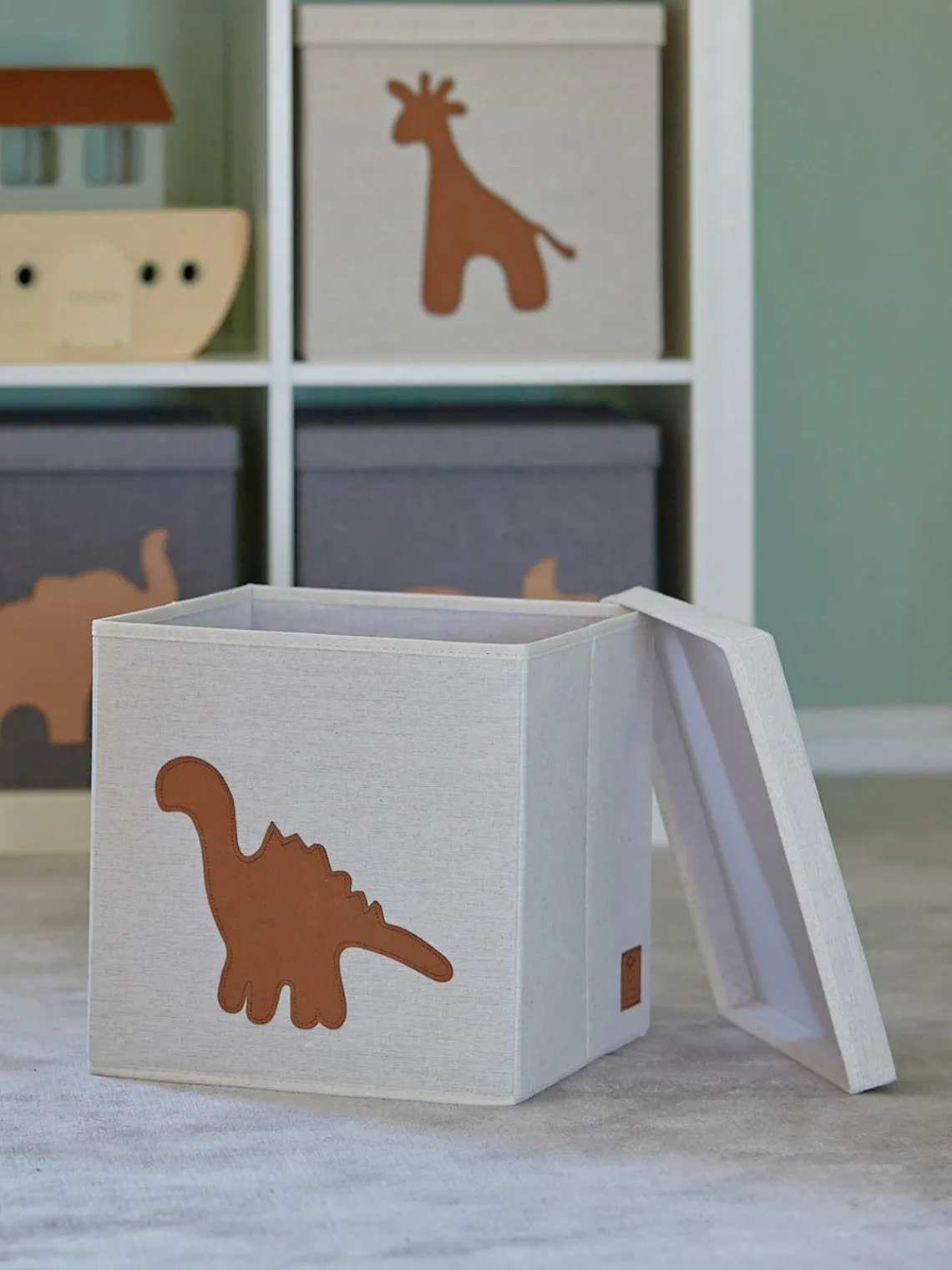 Discount Store It Boîte de rangement Premium Beige clair, dinosaure