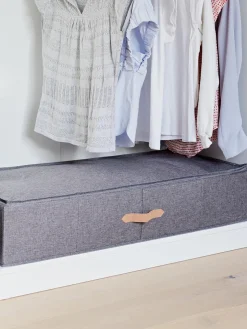 New Store It Boîte de rangement sous-matelas Premium Gris foncé, brun