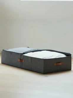New Store It Boîte de rangement sous-matelas Premium Gris foncé, brun