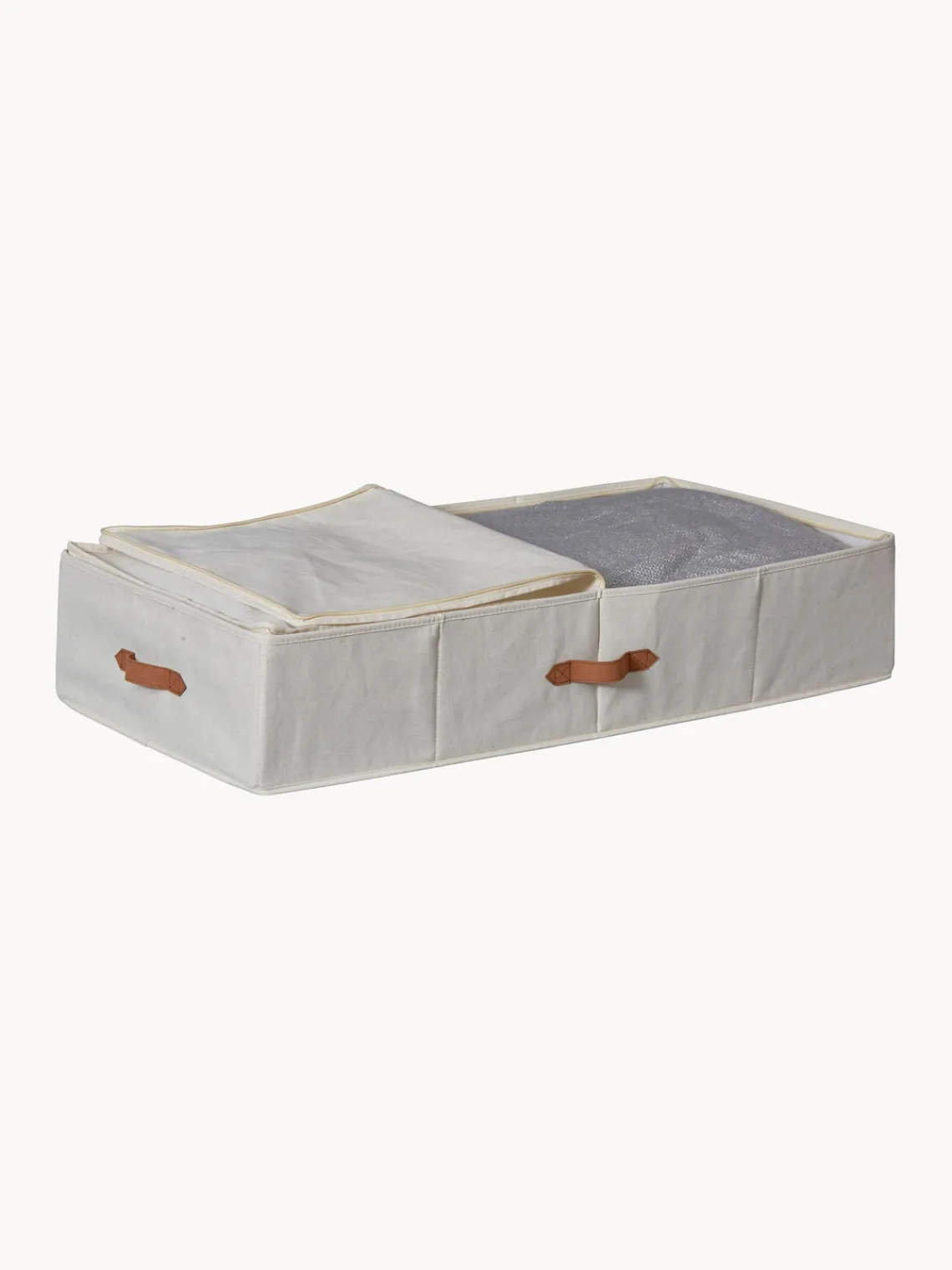 Discount Store It Boîte de rangement sous-matelas Premium Beige clair, brun
