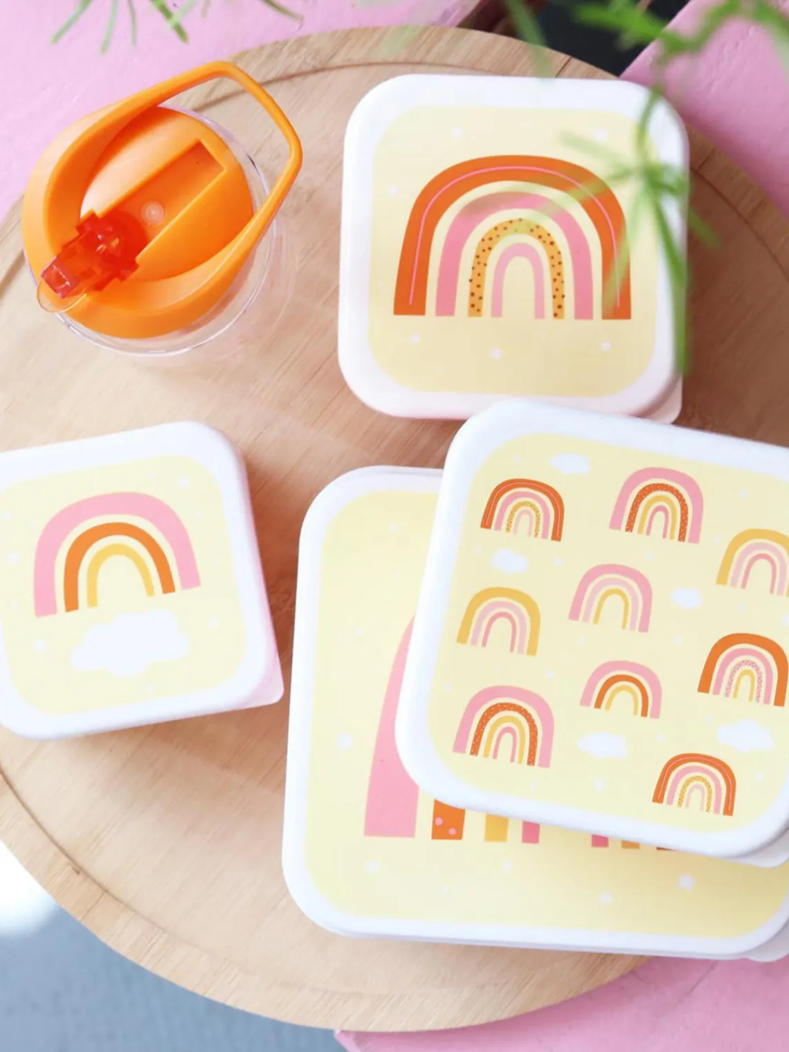 New A Little Lovely Company Boîtes à lunch pour enfants Rainbows, 4 élém.
