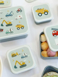 New A Little Lovely Company Boîtes à lunch pour enfants Vehicles, 4 élém.