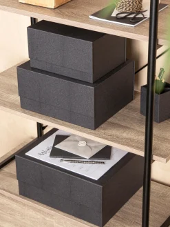 Discount Bigso Box of Sweden Boîtes de rangement Ilse, 3 élém. Anthracite