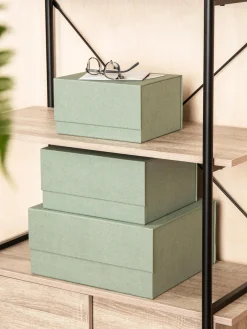 Sale Bigso Box of Sweden Boîtes de rangement Ilse, 3 élém. Vert sauge