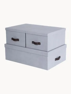 Online Bigso Box of Sweden Boîtes de rangement Inge, 3 élém. Gris-bleu, brun