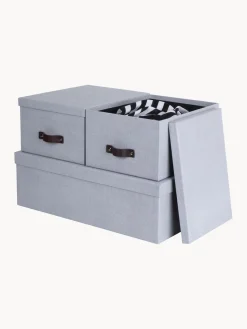 Online Bigso Box of Sweden Boîtes de rangement Inge, 3 élém. Gris-bleu, brun