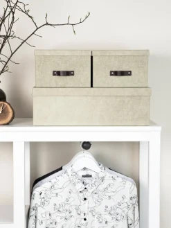 Discount Bigso Box of Sweden Boîtes de rangement Inge, 3 élém. Beige clair, brun