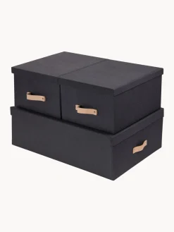 Sale Bigso Box of Sweden Boîtes de rangement Inge, 3 élém. Anthracite