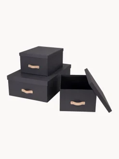 Sale Bigso Box of Sweden Boîtes de rangement Inge, 3 élém. Anthracite
