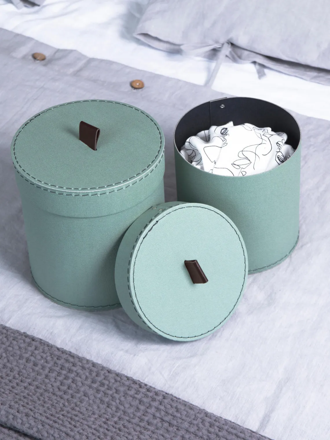 Best Bigso Box of Sweden Boîtes de rangement Leonore, 2 élém. Vert sauge