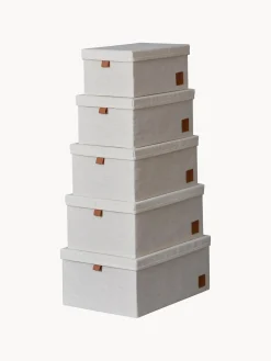 Outlet Store It Boîtes de rangement Premium, 5 élém. Beige clair, brun