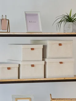 Outlet Store It Boîtes de rangement Premium, 5 élém. Beige clair, brun