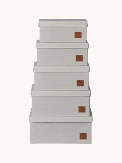 Outlet Store It Boîtes de rangement Premium, 5 élém. Beige clair, brun