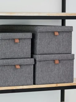Hot Store It Boîtes de rangement Premium, 5 élém. Gris foncé, brun