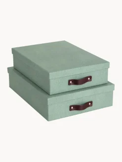 Clearance Bigso Box of Sweden Boîtes de rangement Rasmus, 2 élém. Vert sauge