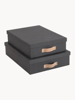 Discount Bigso Box of Sweden Boîtes de rangement Rasmus, 2 élém. Anthracite