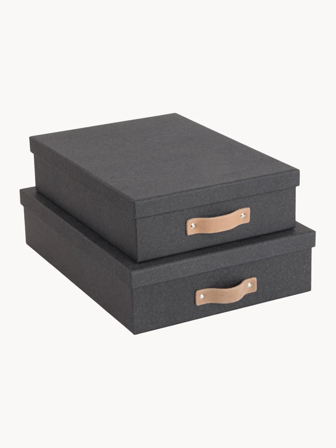 Discount Bigso Box of Sweden Boîtes de rangement Rasmus, 2 élém. Anthracite