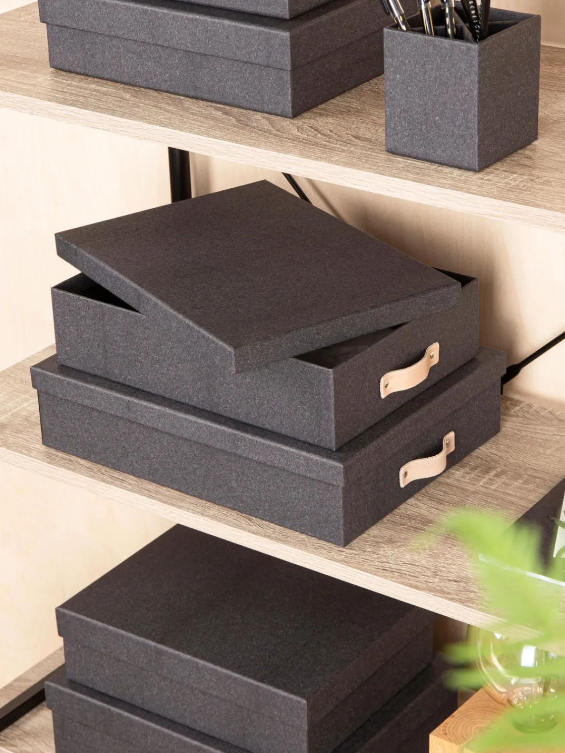 Discount Bigso Box of Sweden Boîtes de rangement Rasmus, 2 élém. Anthracite